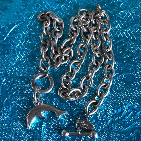 Cool Jewels silvertone dolphin statement necklace - Picture 5 of 12